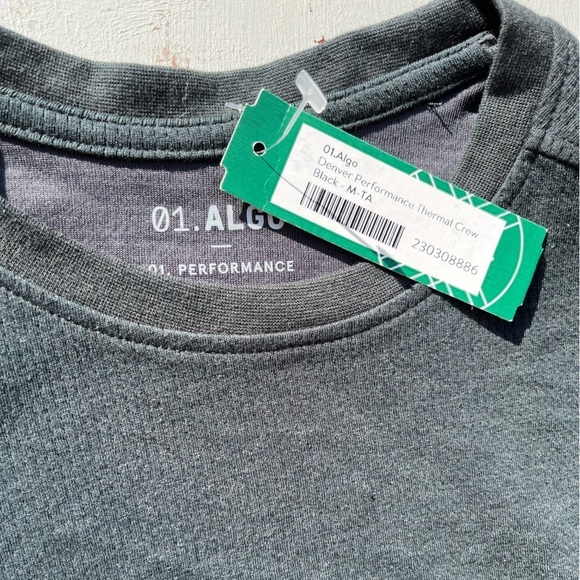 Men's NWT 01.Algo T-Shirt Gray Waffle-Knit Performance M QuickDry Stretch Active - Picture 3 of 11